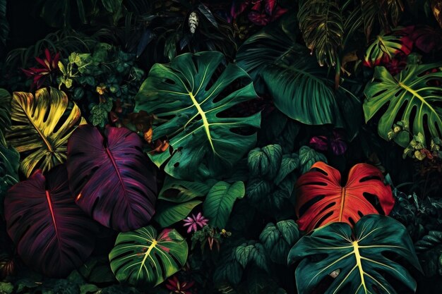 Photo a wallpaper of tropical leaves and plants