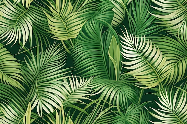 A wallpaper of tropical leaves with a flower on it