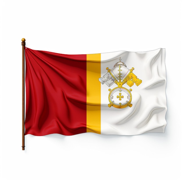 Wallpaper van de vlag van de Pauselijke Staten op witte achtergrond