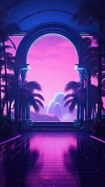 Wallpaper in vaporwave style