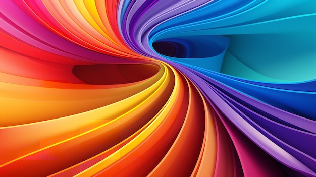 虹色の波の抽象的な背景を持つ壁紙 Generative AI