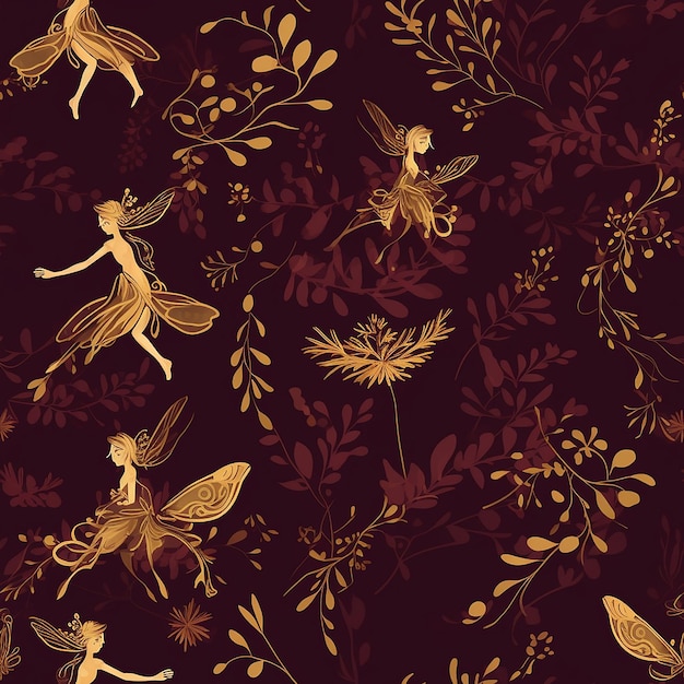 a wallpaper with angels and flowers.