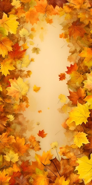 Photo a wallpaper with autumn leaves on it