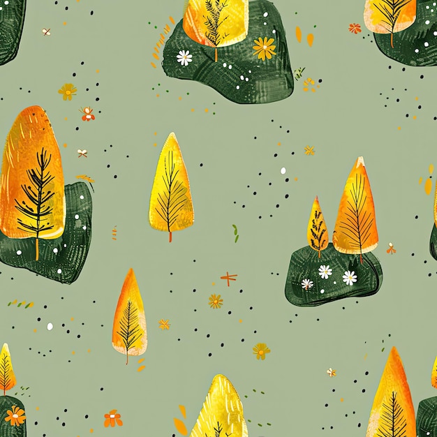 A wallpaper with autumn leaves and trees