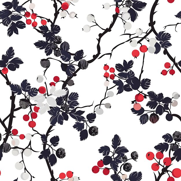Photo a wallpaper with berries and berries on it