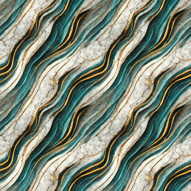 A wallpaper with a blue and yellow stripes that is printed in the style of the wave.