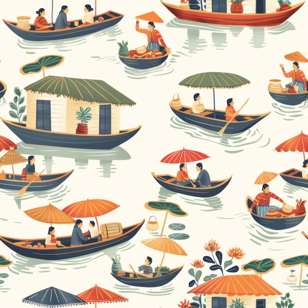 a wallpaper with boats and people in the water