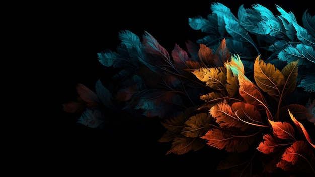 A wallpaper with a colorful feather on it