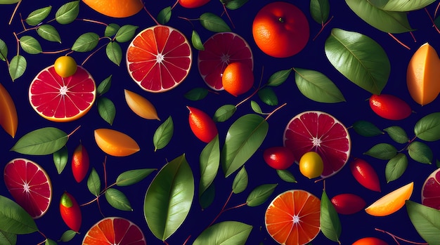 A wallpaper with a colorful leaf pattern.