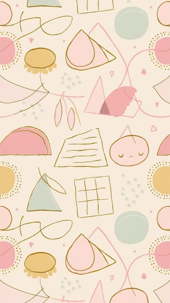 a wallpaper with different shapes and shapes