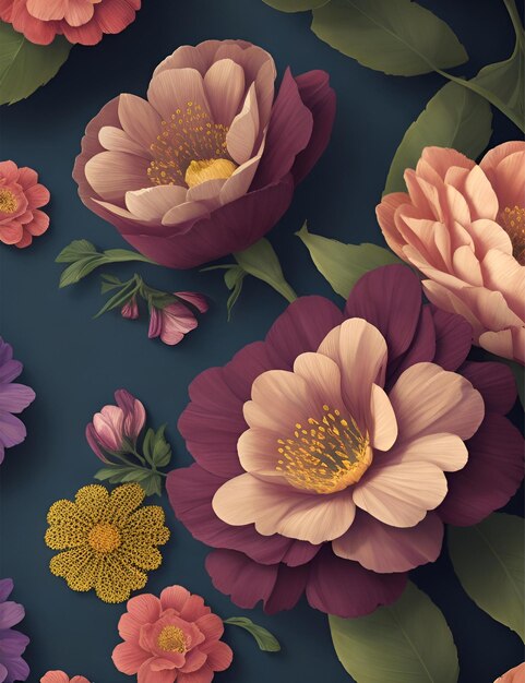 a wallpaper with a floral pattern