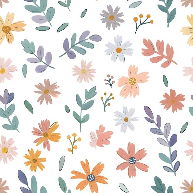 a wallpaper with flowers and leaves floral pattern