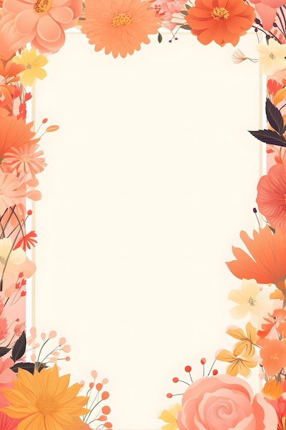 a wallpaper with flowers and leaves and a frame for the text spring