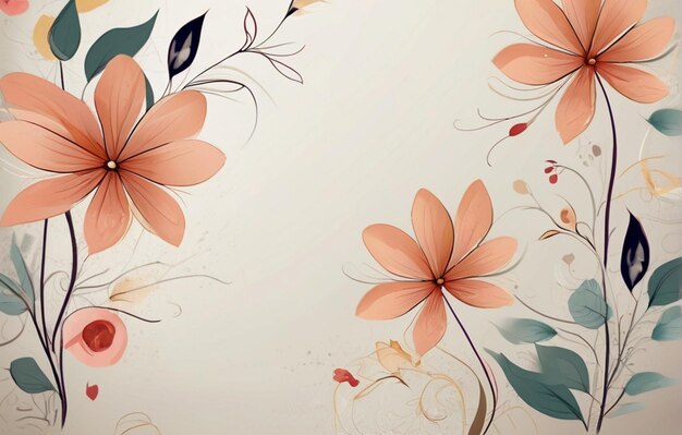 a wallpaper with flowers and leaves on it