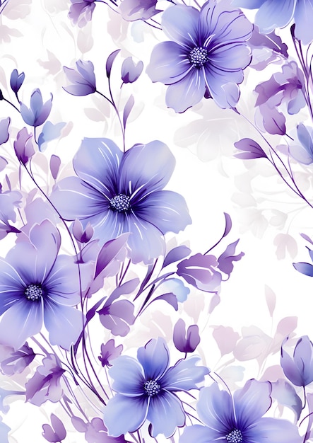 a wallpaper with flowers and leaves on it.