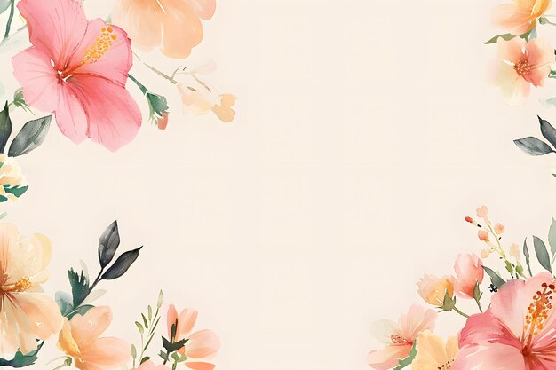 Photo a wallpaper with flowers and leaves