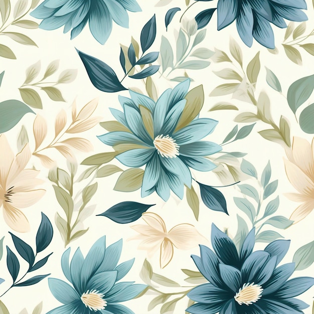 a wallpaper with flowers and leaves.
