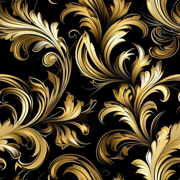 A wallpaper with gold and gold flowers.