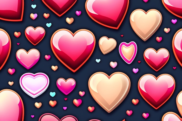 A wallpaper with hearts and the words love on it