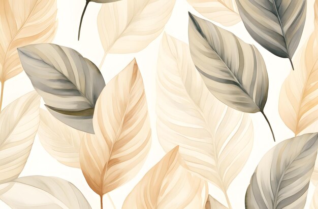 a wallpaper with leaves and a brown and beige color