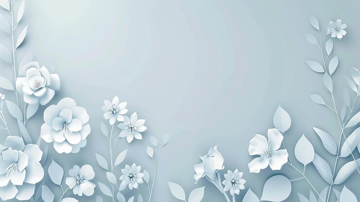a wallpaper with paper flowers and leaves