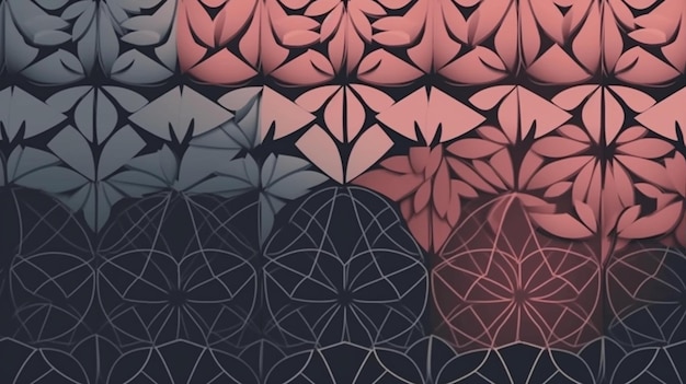 A wallpaper with a pattern of geometric shapes.