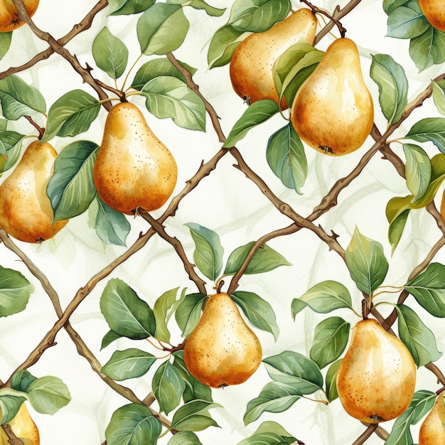 a wallpaper with pears and pears on it