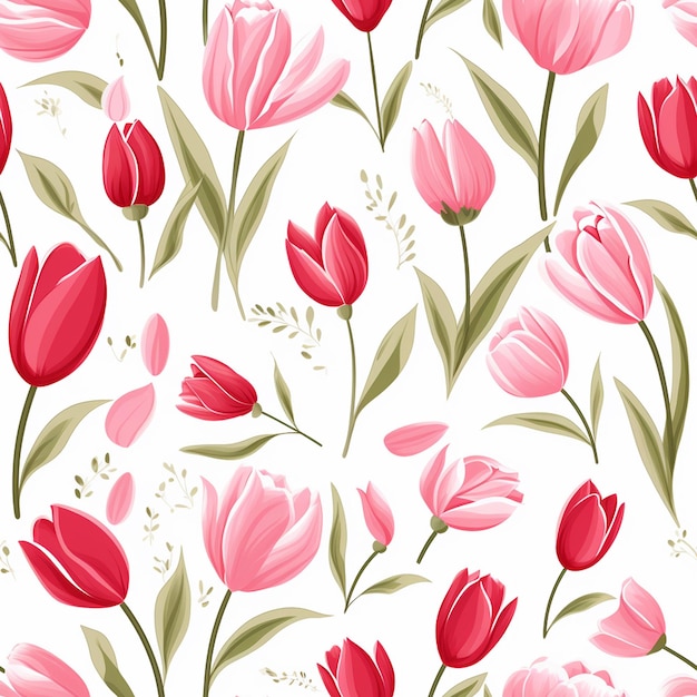 a wallpaper with pink and white flowers and green leaves.