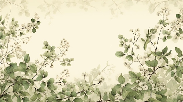 a wallpaper with a tree and flowers