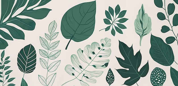 A wallpaper with a variety of leaves