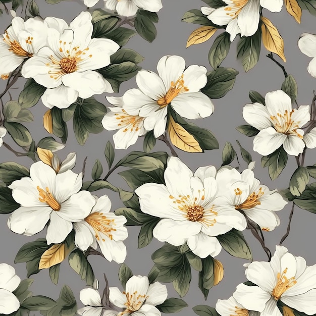 A wallpaper with a white flower on it
