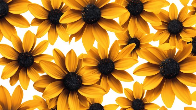 A wallpaper of yellow and orange flowers with a white background