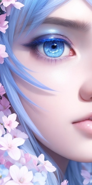Blue Eyes Anime Girl Wallpaper HD 21509 - Baltana