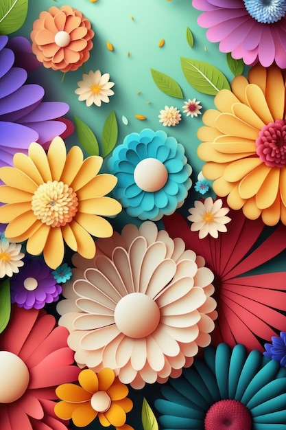 Wallpapers die zijn gemaakt met papier en bloemen