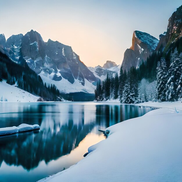 Wallpapers of icebergs together lake and snowy roads