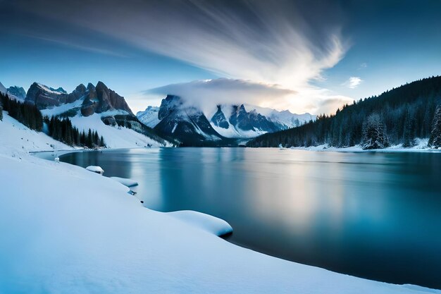 Wallpapers of icebergs together lake and snowy roads