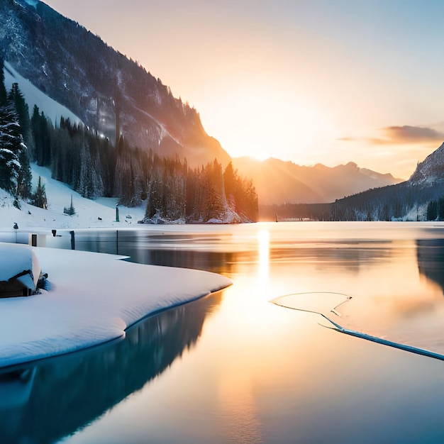 Foto sfondi di iceberg insieme a laghi e strade innevate