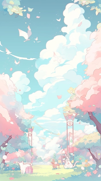 Premium AI Image  Anime landscape wallpapers for iphone is the best high  definition iphone wallpaper in you can make this wallpaper for your iphone  x backgrounds, mobile screensaver, or ipad lock