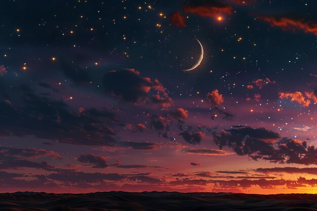 Wallpapers moon stars sky desert night landscape wallpaper