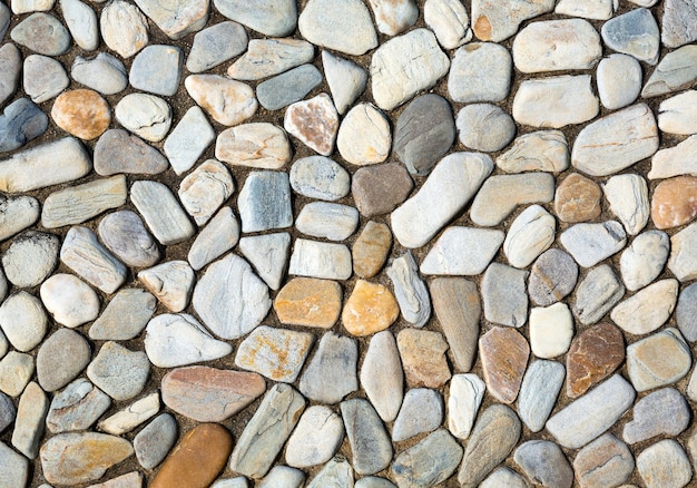 The walls are decorated with small stones for the background.