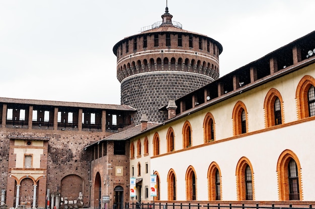 Walls of the castello sforzesco castle milan italy