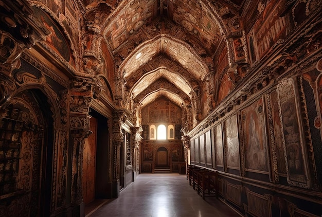 Walls and ceiling of the old catholic church