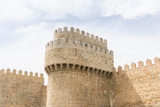 Walls of the city of Avila in Castilla y León, Spain. Fortified medieval city