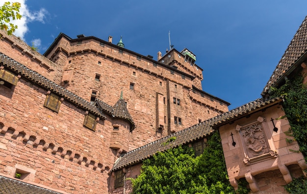 Walls of Haut-Koenigsbourg castle in Alsace, France