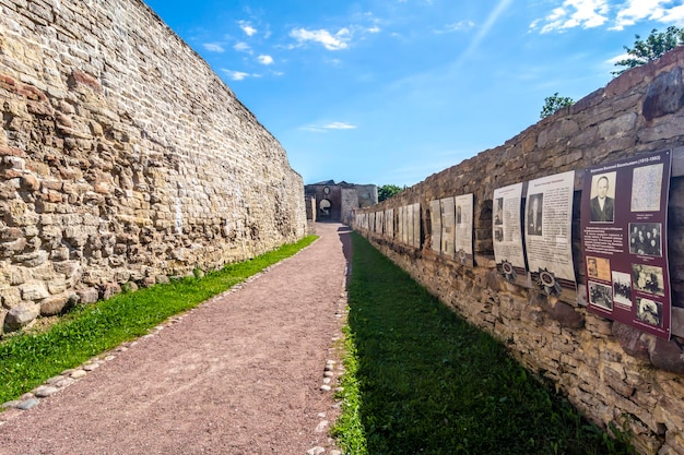 Walls of the Izborsk fortress Izborsk Pskov region Russia