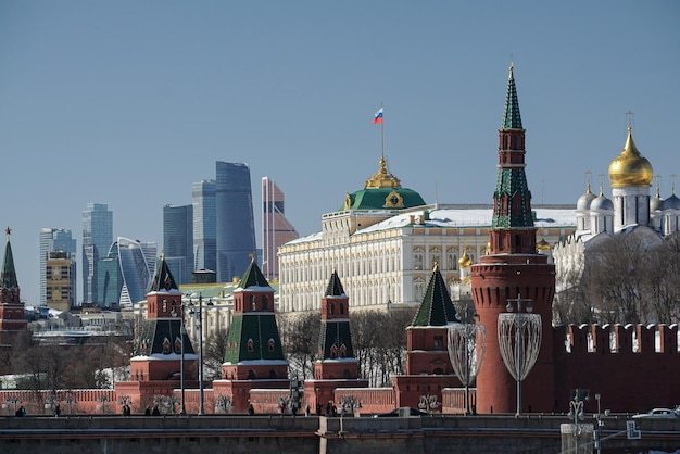 The walls and towers of the Moscow Kremlin