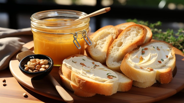 Walnot pasta brood op de tafel rustieke stijl calorie voedsel concept