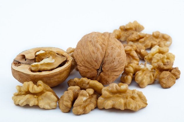 walnut isolated on the white