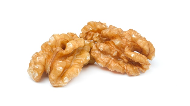Walnut kernel Nuts geïsoleerd op een witte achtergrond gezonde noten