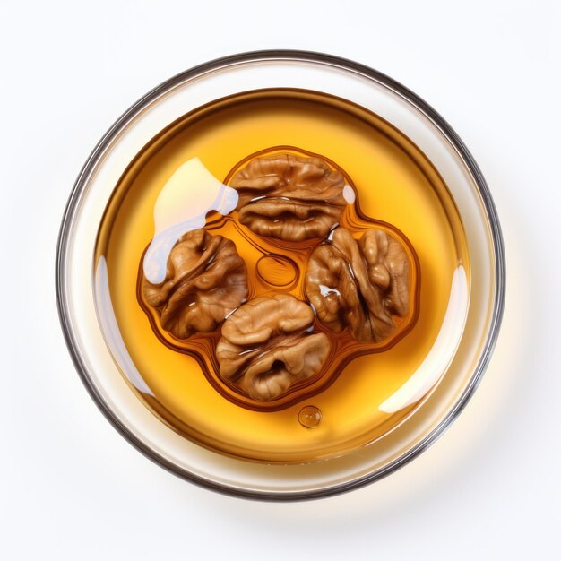 Walnut oil isolated on white background